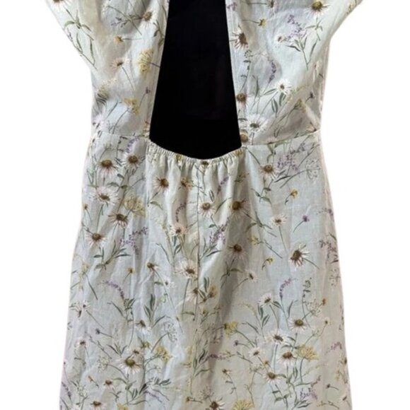 H&M brown floral knot and cutout mini dress size US M - Picture 7 of 11